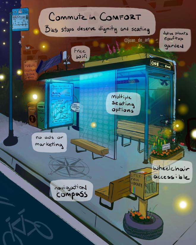 Solarpunk Bus Stop