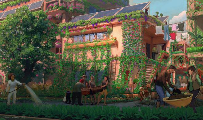 Sweetzer Ave. Carbon-Negative Concept Art